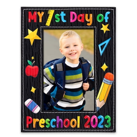WaaHome My First Day of Preschool Picture Frames 2023 First Day of School Gifts for Kids Preschool Prek Kindergarten Back to School Gifts for Kids Boy Girl Students My First Day of School Photo Frame