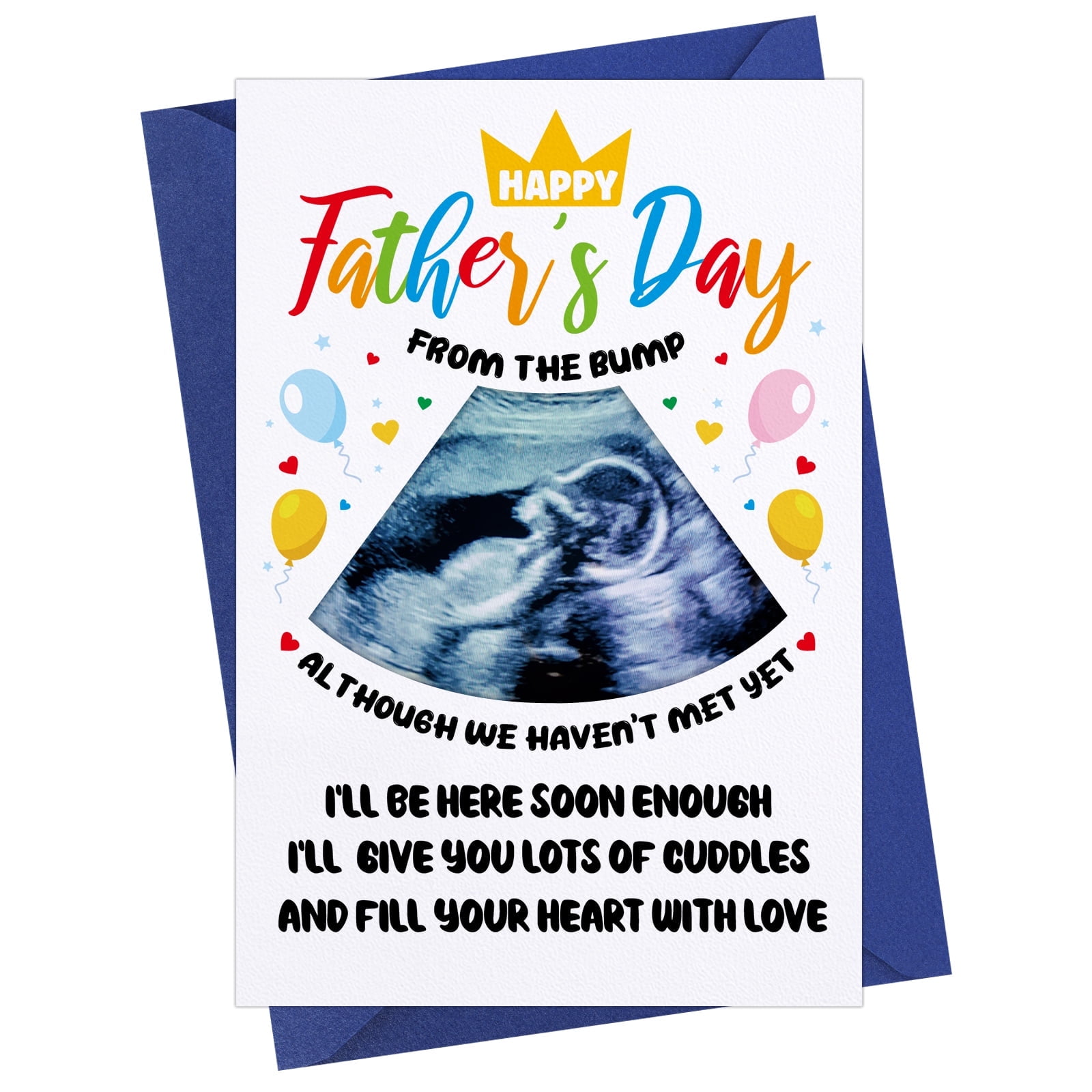 WaaHome First Fathers Day Card for New Dad from Baby Boy Girl-Happy 1st ...