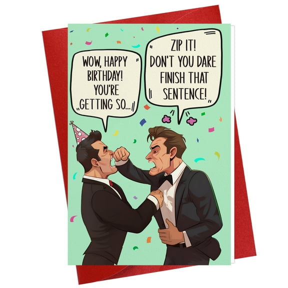WaaHome Funny Birthday Card for Men Women Husband Anniversary Bday Card from Wife Funny Slap Birthday Gifts Card for Him Her Happy Birthday Greeting Card with Envelope for Friends Boyfriend Girlfriend