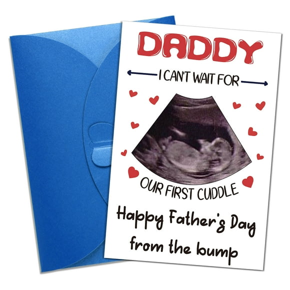 WaaHome Funny First Father's Day Card,4"x 6" 1ST Fathers Day Card for Dad with Photo Insert,Happy Fathers Day Card for First Time Dad from Baby 1st Father's Day Card from Baby for Dad to be New Dad