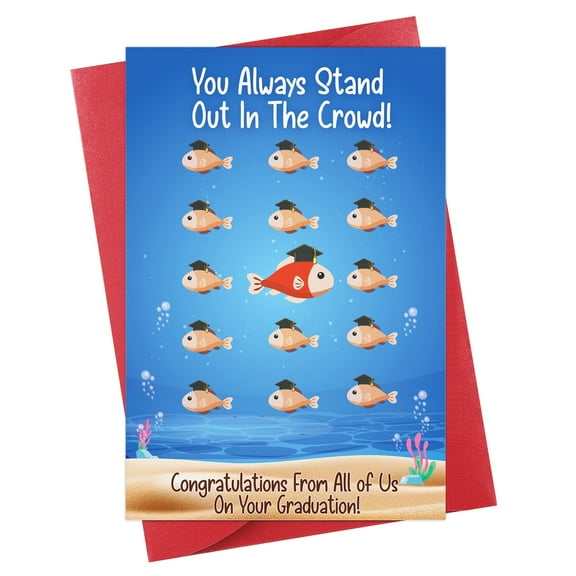 WaaHome Funny Graduation Cards for Her Him Class of 2025 Graduation Gift Card with Envelope for Boy Girl Son Daughter Happy Graduation Greeting Card for College High School Seniors Stand Out in Crowd