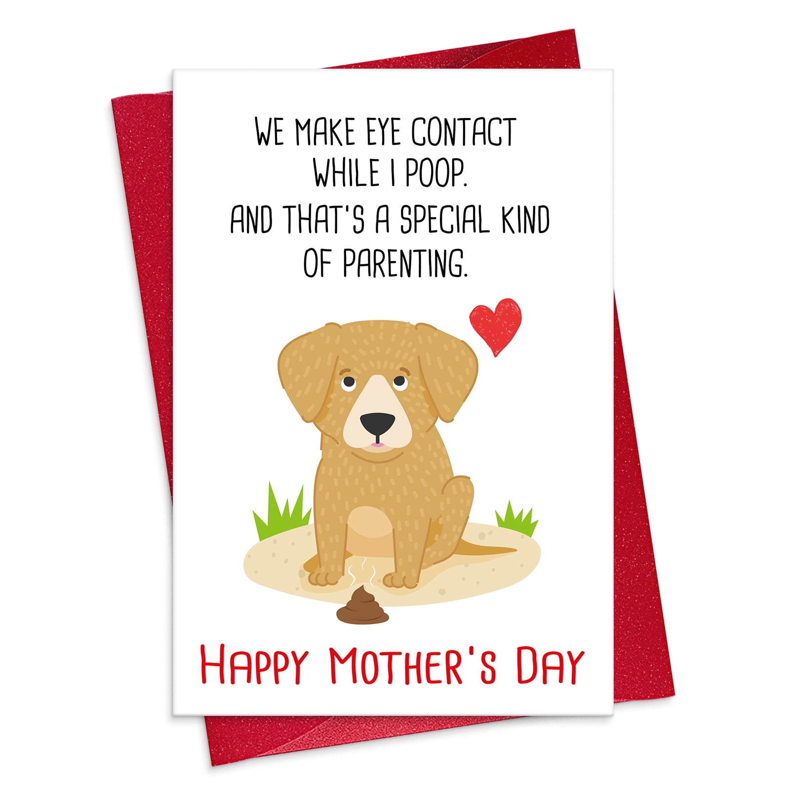 WaaHome Funny Mothers Day Card - 5.5x8 Happy Mother's Day Card for Dog ...
