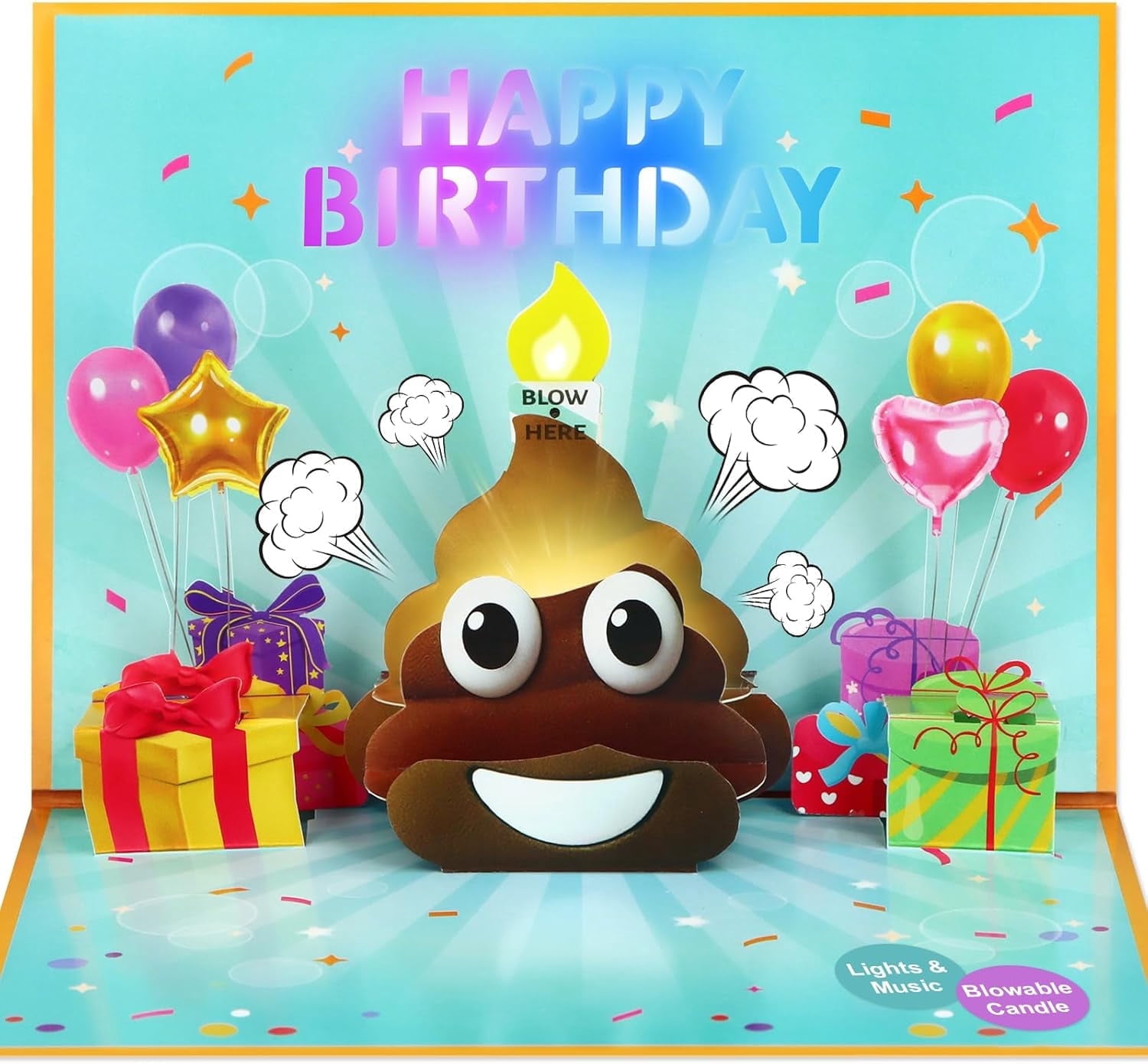 Musical fart birthday card product photo