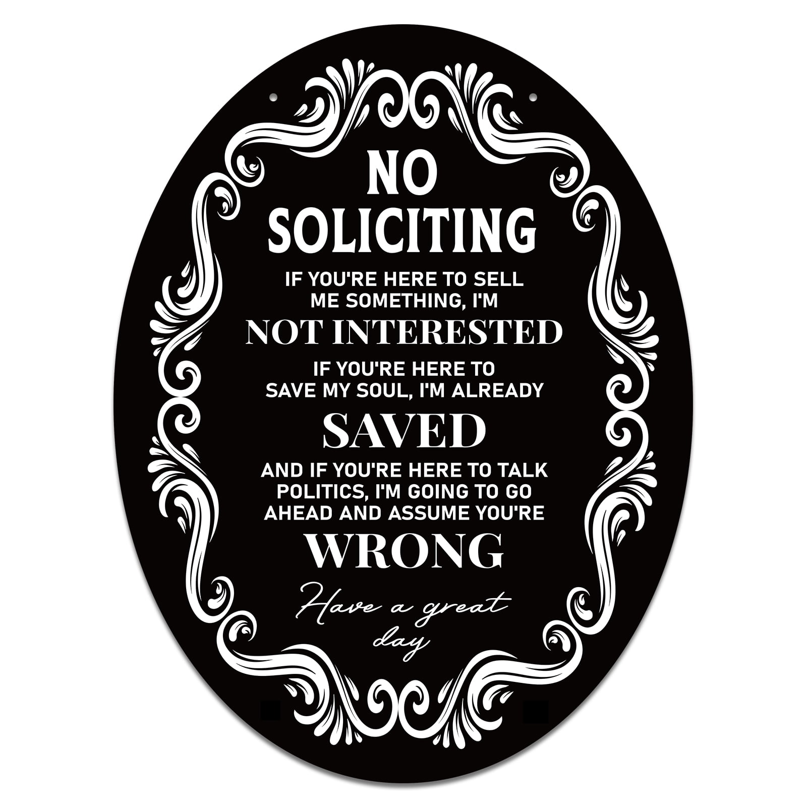 Waahome Funny No Soliciting Signs Acrylic No Trespassing Sign No Soliciting Yard Sign Gothic 8502