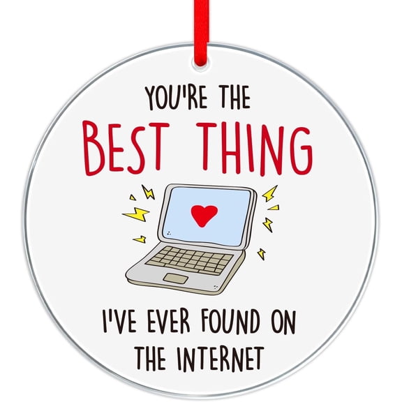 WaaHome Valentines Day Gifts for Boyfriend Girlfriend - Cute Valentine Ornaments with You're The Best Thing Quote Romantic Keepsake Decoration for Husband Wife