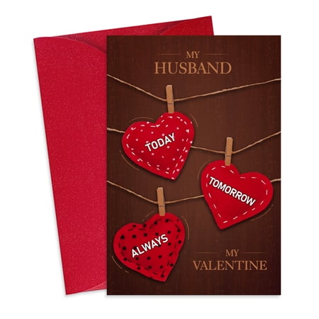 WaaHome Romantic Valentine Card for Husband - Sweet Anniversary Card Gifts for Husband from Wife Husband Birthday Card Love Card for Husband Fiance Men Him with Envelope