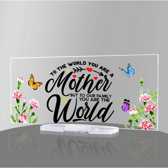 WaaHome Gifts for Mothers Day from Daughter Son Mom Gifts from Daughter Mothers' Gifts for Mother in Law Daughters Sisters Wife from Husband-to World You are a Mother,to Family You are World