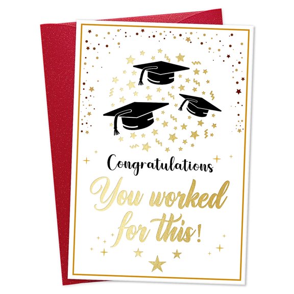 WaaHome Graduation Card for Him Her - Funny 2026 High School and College Graduation Gifts Card - Congratulation Cards for Son Daughter Grandsons Granddaughter - Congratulations