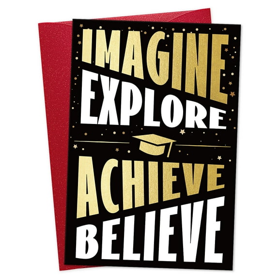 WaaHome Graduation Card for Him Her - Funny 2025 High School and College Graduation Gifts Card - Congratulation Cards for Son Daughter Grandsons Granddaughter - Explore Achieve