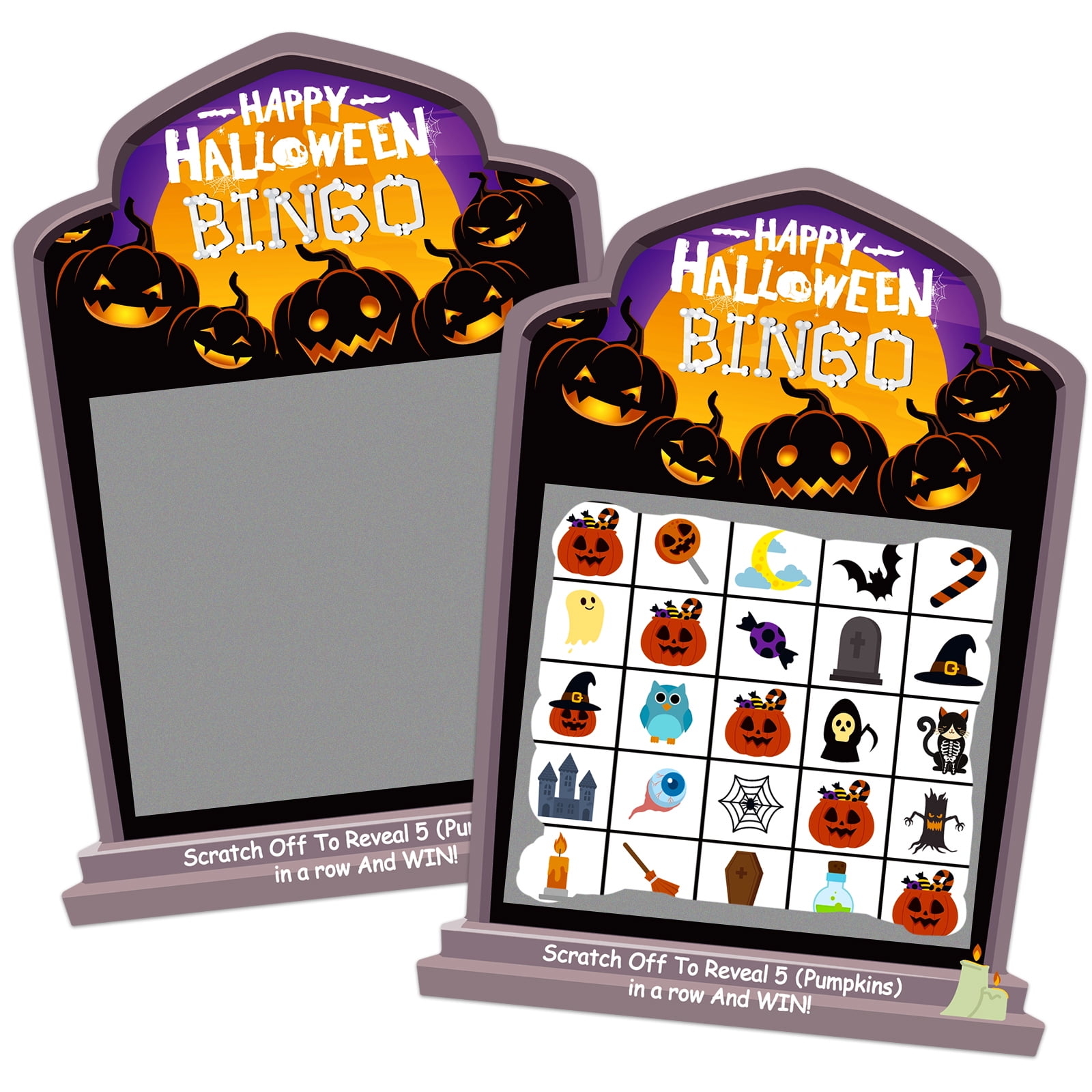 WaaHome Halloween Bingo Games for Kids Adults 28 Players Halloween Party Games Cards Scratch Off