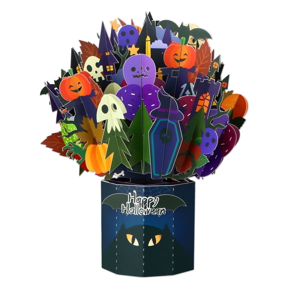 WaaHome Halloween Pop Up Card for Kids 3D Funny Halloween Pop Up Greeting Cards Happy Halloween Cards Spooky Ghost Gifts Card with Envelope&Note Card for Kids Adults Boyfriend Girlfriend Party Favors