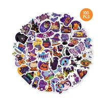 WaaHome Halloween Vinyl Stickers for Kids - 100PCS Holographic Stickers Nightmare Before Christmas Stickers Waterproof Halloween Stickers for Students Halloween Party Favors