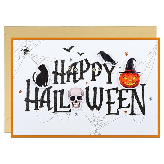 WaaHome Happy Halloween Cards - Halloween Card with Envelope Funny Gift for Kids Adults Him Her Men Women Boys Girls