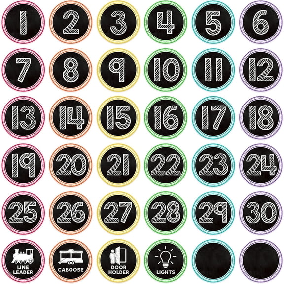WaaHome Line up Spots for Classroom - 36Pcs Floor Sticker for Classroom Vinyl Line up Dots Removable Numbers Stickers for Classroom Floor Decals Kindergarten Preschool Back to School Teacher Supplies