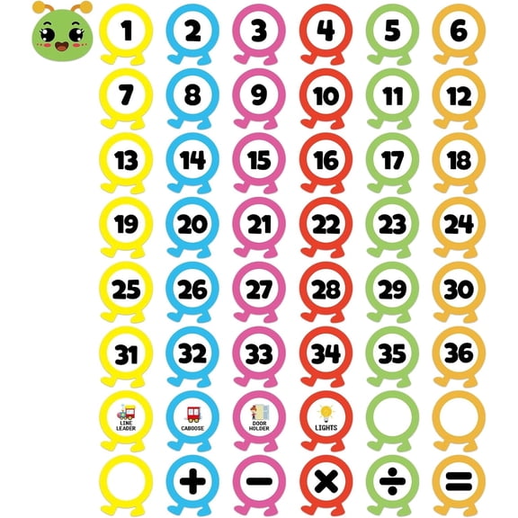 WaaHome Line up Spots for Classroom Floor Stickers - Ant Shape 48Pcs Number Stickers Floor Numbers for Classroom Lining up for Back to School Kindergarten Preschool Elementary Supplies
