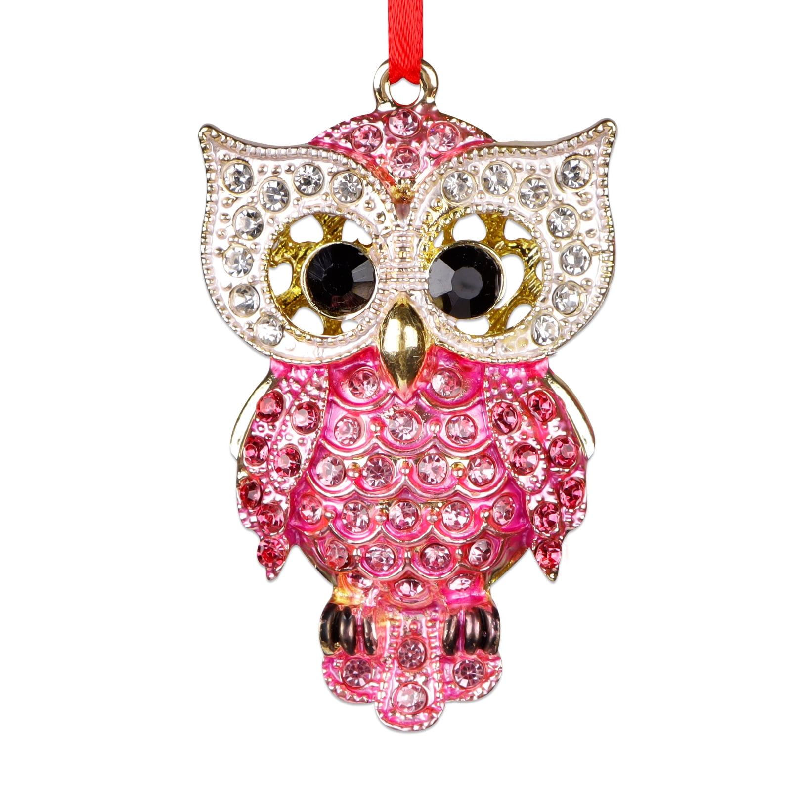 WaaHome Metal Owl Christmas Ornaments 2023 Owl Decor Pink Owl Keepsake