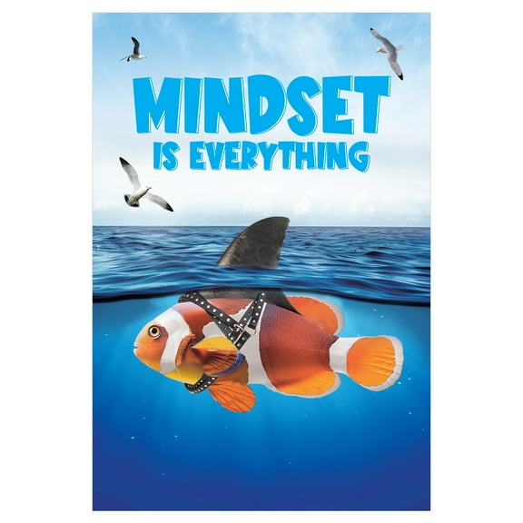 WaaHome Mindset is Everything Wall Art - 11.2x16.5'' Motivational Posters for Classroom School Office Wall Decor Positive Inspiring Motto Paper for Students Teen Workplace