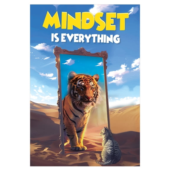 WaaHome Mindset is Everything Poster - 11.2x16.5'' Mindset is Everything Wall Art Decorations for Classroom and Office Inspirational Quotes Picture Paper for Students Teen Men Women
