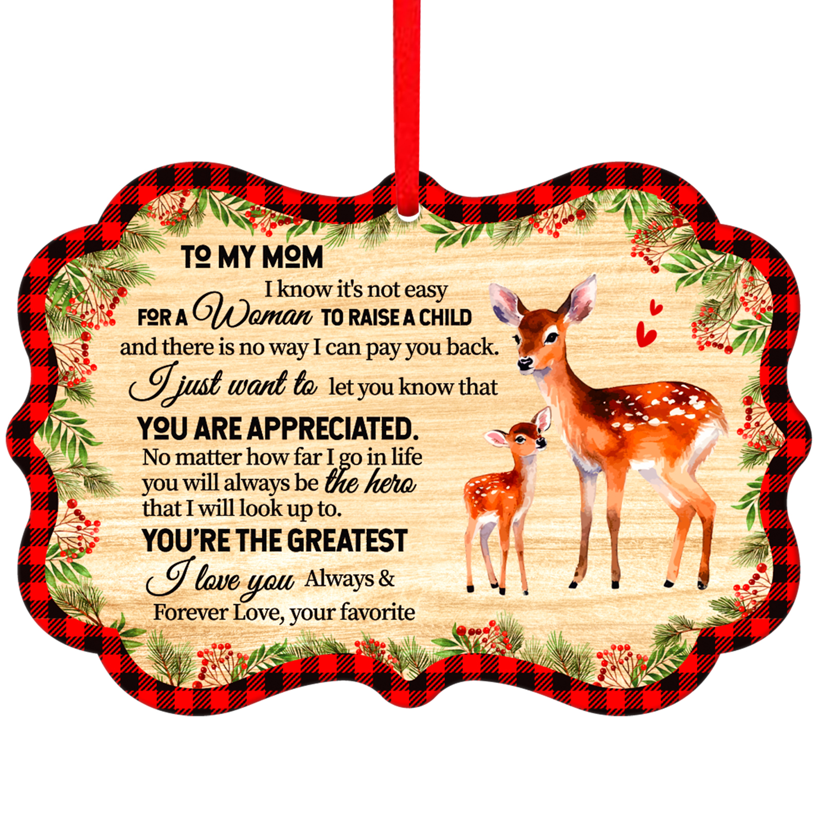 WaaHome Mom Christmas Ornaments Gifts for Mom from Daughter Son 2023