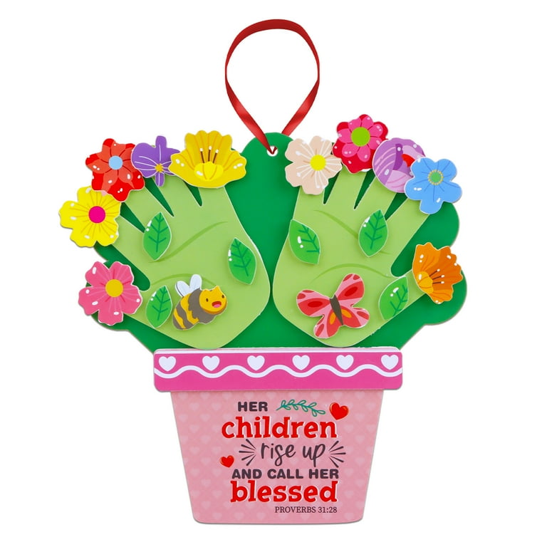WaaHome Mother's Day Handprint Craft DIY Mother's Day Flower Pot