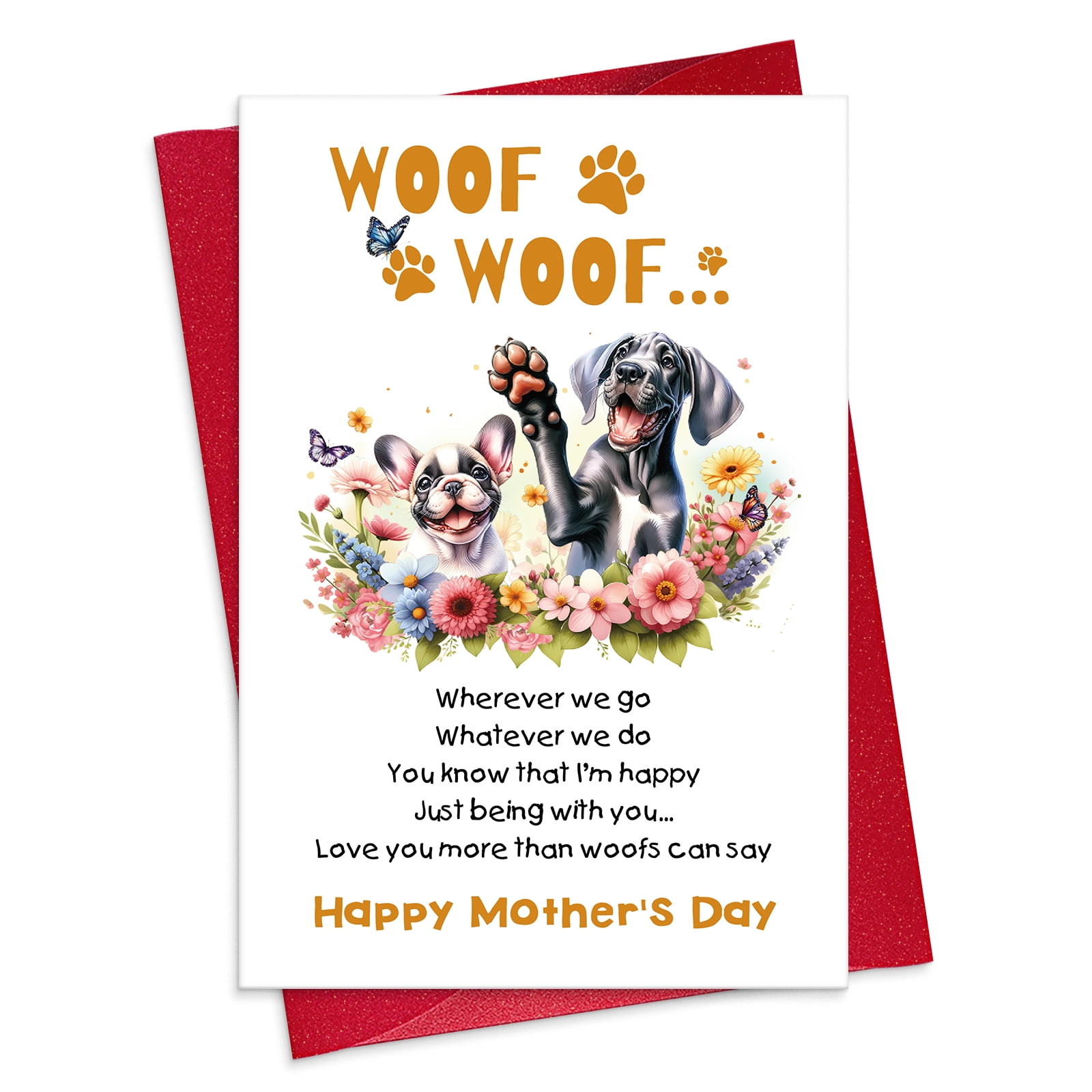 WaaHome Mothers Day Card From Dogs - Heartfelt Greeting Card for Dog ...