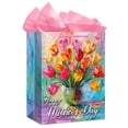thumbnail image 1 of WaaHome Mothers Day Gift Bag with Handle 11.5" Happy Mother's Day Gift Bag with Tissue Paper Tulip Gift Bag for Mom Mother's Day Floral Mothers Day Gift Wrapping Bag for Mom Grandma Aunt, 1 of 8