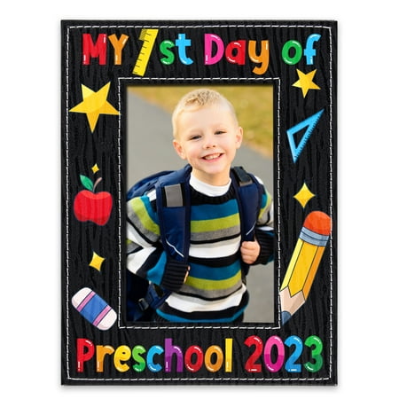 WaaHome My First Day of Preschool Picture Frames 2023 First Day of School Gifts for Kids Preschool Prek Kindergarten Back to School Gifts for Kids Boy Girl Students My First Day of School Photo Frame