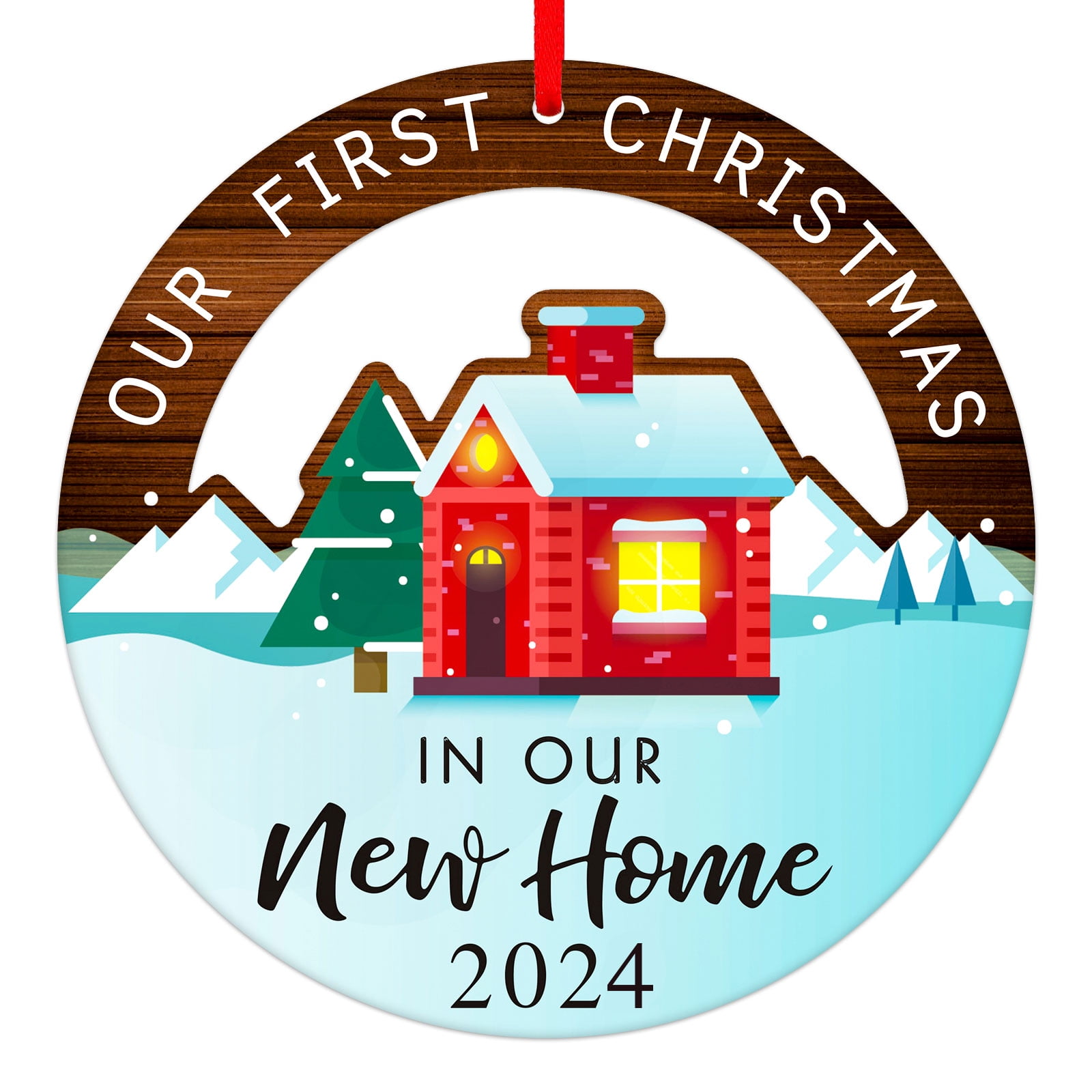 WaaHome Our First Christmas in New Home Ornament 2024 New Home Christmas Ornaments First Home New House 1st Christmas in New Home Ornament