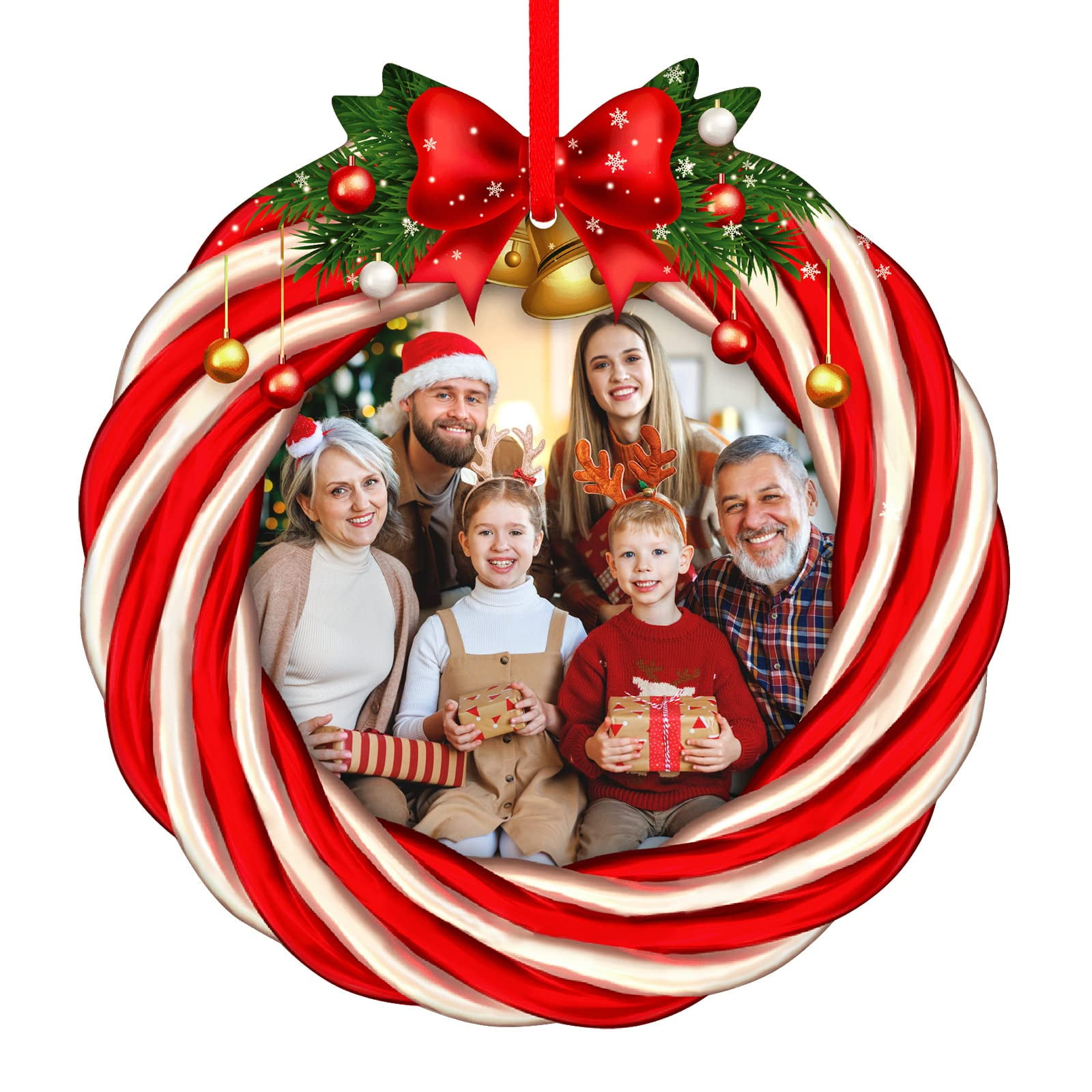 WaaHome Picture Frame Christmas MMF7 Ornaments 2025 Family Photo Frame Christmas Tree Ornaments