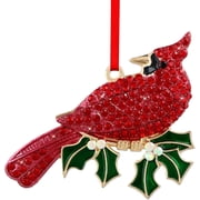 WaaHome Red Cardinal Christmas Ornaments - Metal Large Ornament for Christmas Tree Party Decor Bird Hanging Keepsake Gifts for Women