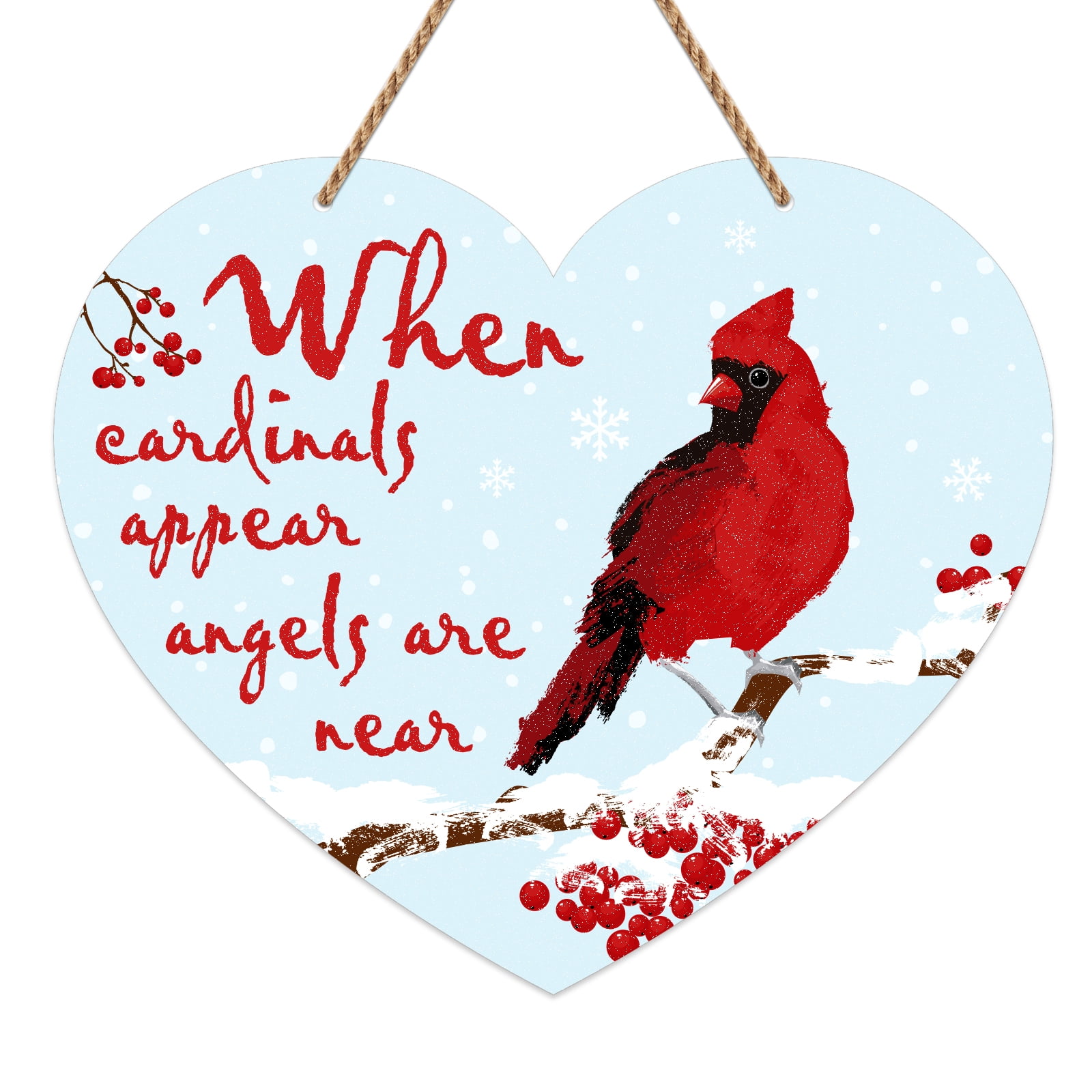 Simply Said 'Cardinals Appear' Memorial Plaque - 10 Inch Wooden Bereavement Decor