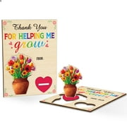 WaaHome Teacher Appreciation Card Gifts for Women Men Rainbow Thank You Teacher Greeting Cards from Students End of Year Teacher Gift Graduation Retirement Card with Envelope Thank You for Everything