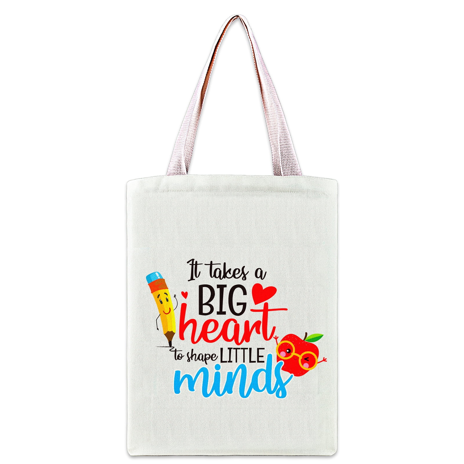 WaaHome Women's Teacher Appreciation Gift, Reusable Canvas Tote Bag ...