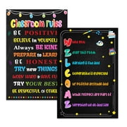 WaaHome Welcome Classroom Posters Classroom Rules Poster 12x18 Inspirational Posters for Back to School Classrooms Decorations Teacher Supplies School Posters