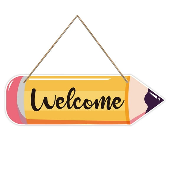 WaaHome Welcome Sign for Classroom 4" x 12" Welcome Door Hanger Sign for Classroom Decorations First Day of School Welcome Sign for Preschool Elementary Middle School Teacher Appreciation Gifts