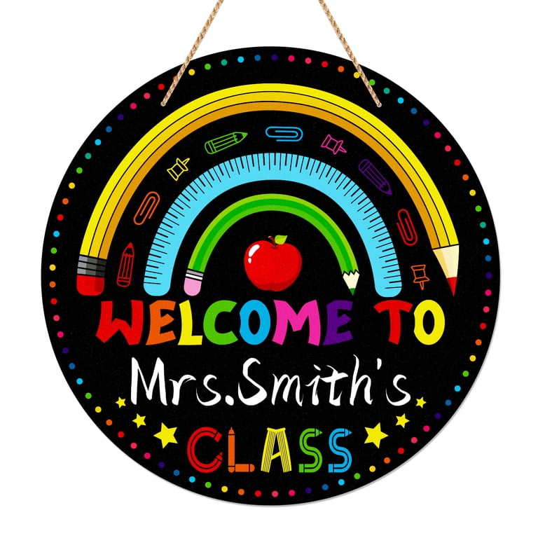 Welcome Sign Personalized Classroom - Teacher Name Door Decor For Back ...