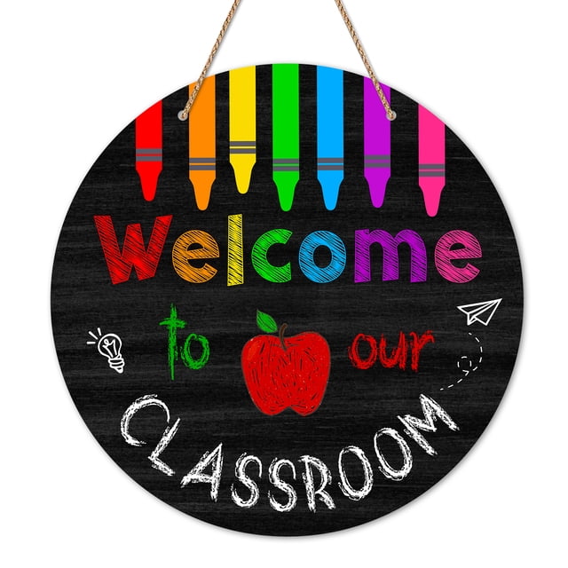 WaaHome Welcome Sign for Classroom Door Decorations 11.5" Welcome to ...