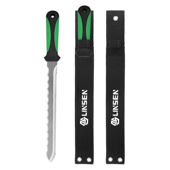 Waaoon - Insulation Repair Garden Knife For Double-Edged And Nylon Sheath Stainless Steel 280mm with Sheath Green