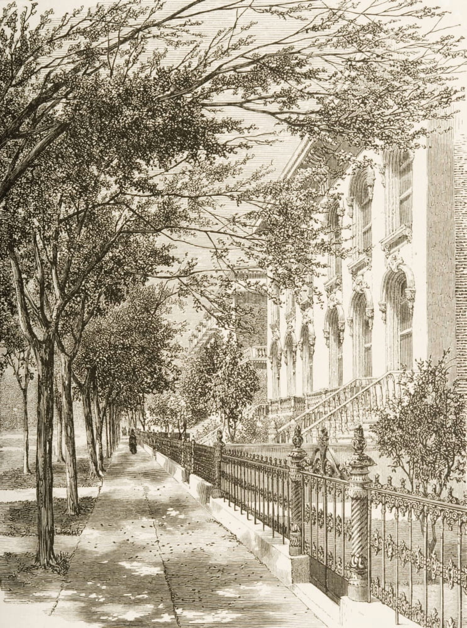Wabash Avenue Chicago Illinois In 1870S From American Pictures Drawn With Pen And Pencil By Rev Samuel Manning Circa 1880 Canvas Art - Ken Welsh Design Pics (12 x 16)
