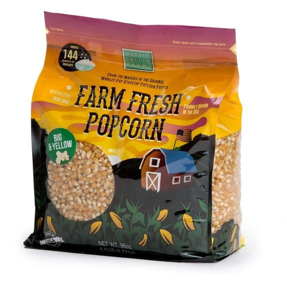 Wabash Valley Farms Popcorn Kernels - Big and Yellow Popcorn Kernels for Gourmet Popcorn, Popcorn Kernels for Popping, Non-GMO Popcorn Seeds for Popcorn Maker, Farm Fresh Kernel Popcorn (6 lb)