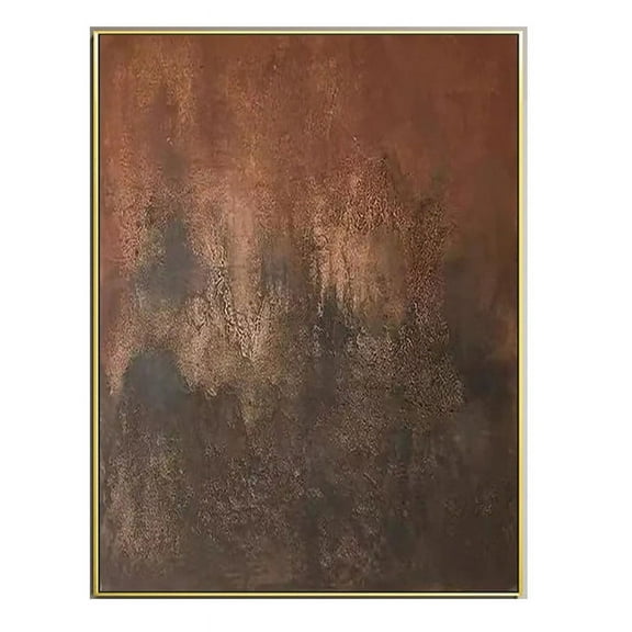 Wabi-Sabi Abstract Wall Art Large Brown Minimalist Painting Brown Wall Art Brown Texture Painting Brown Black Abstract Painting