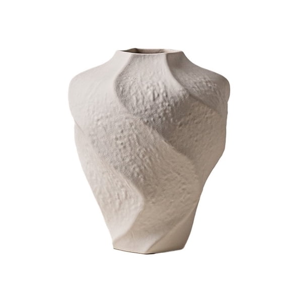 Wabi Sabi Rough Pottery Ceramic Vase,Luxury Textured Clay Vase,Art Decor Ornament for Living Room Entryway Home Decoration
