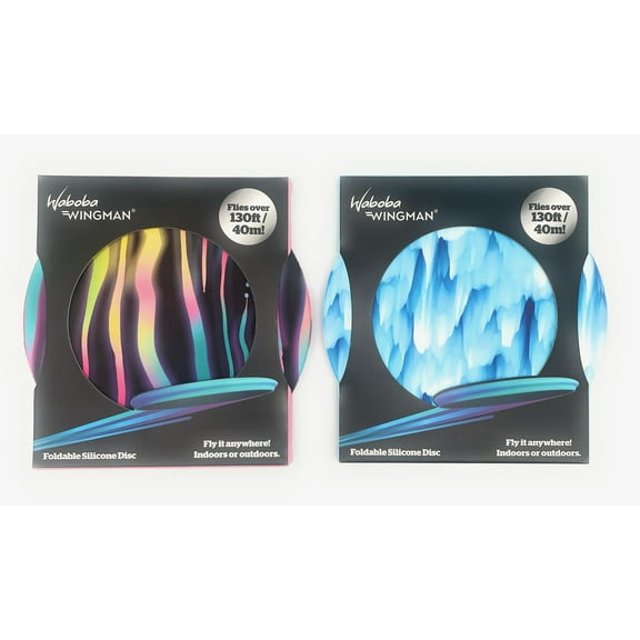 Waboba Wingman Foldable Silicone Throwing Disc - 2 Pack (Assorted Colors)