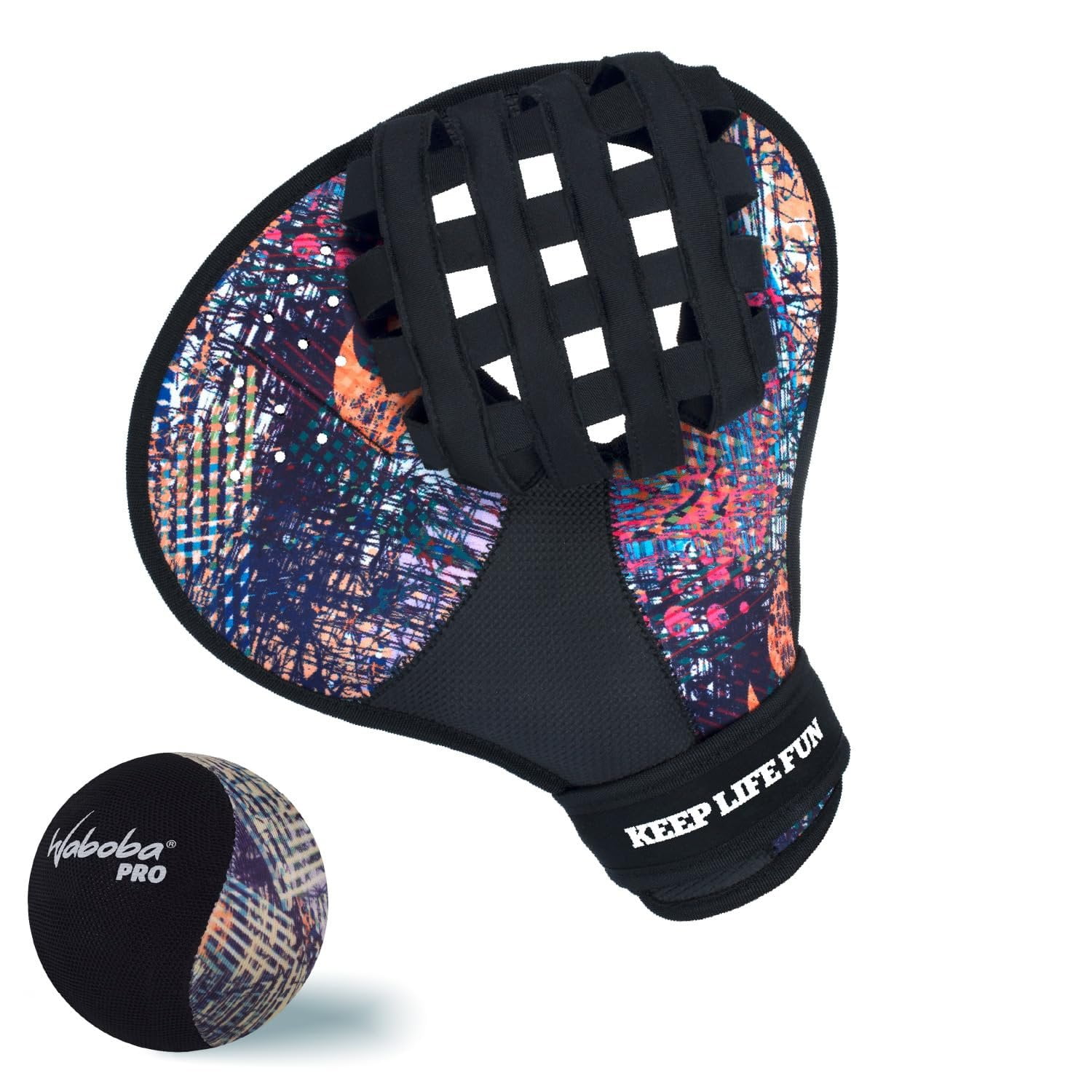 Waboba Water Pro Catch Glove & Pro Water-Bouncing Ball Set Ball Catching Baseball-Style Mitt