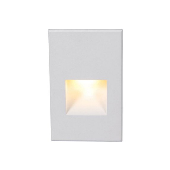 4021-AMWT-WAC Lighting-12V 2W 1 LED Vertical Step/Wall Light-3 Inches Wide by 5 Inches High-White Finish-Amber Glass Color-2700 Color Temperature