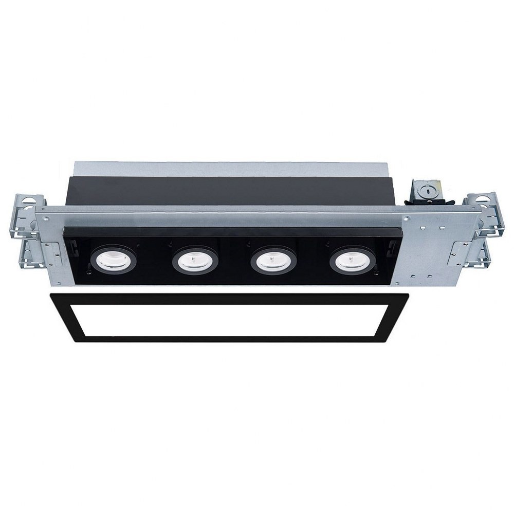 Black Aluminum 4-Light LED Recessed Lighting Fixture