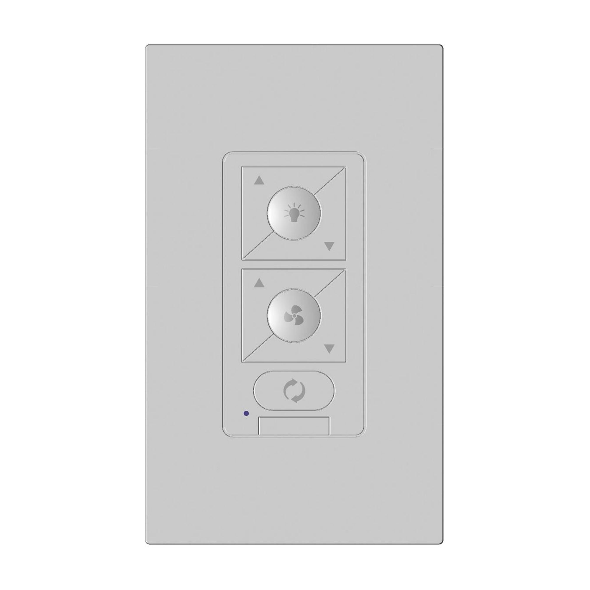 White Bluetooth Ceiling Fan Wall Control with Single Pole Wallplate
