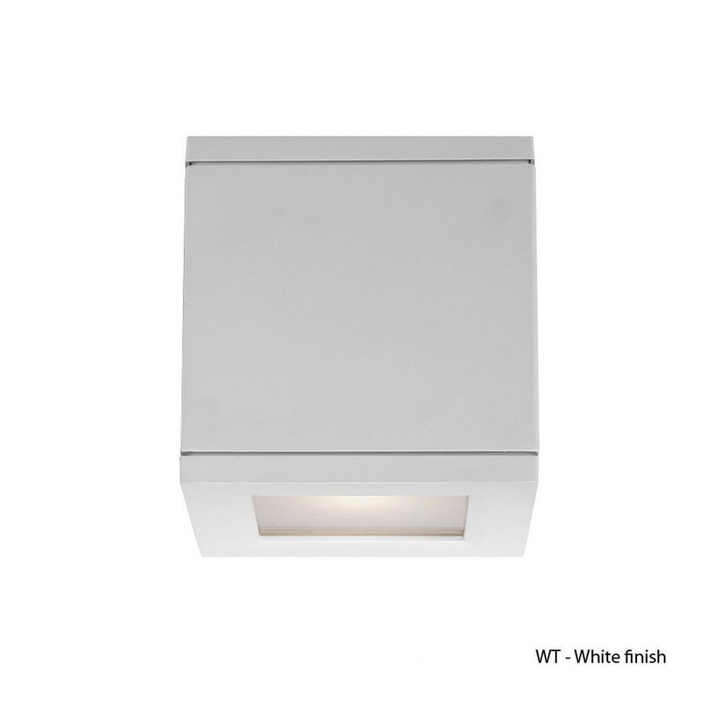 WAC Lighting Rubix 5" Outdoor LED Flush Mount Ceiling Light - Brushed Aluminum, 3000K