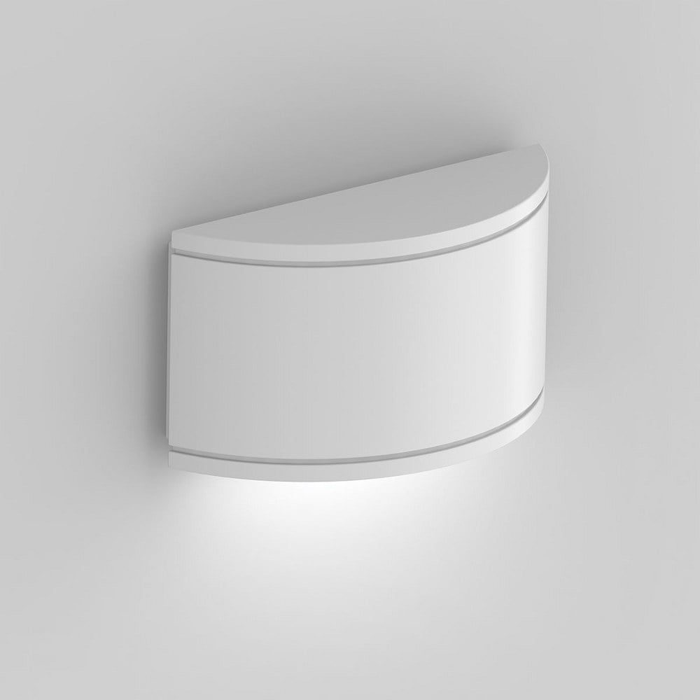 Crescent Minimalist White Aluminum LED Outdoor Wall Sconce