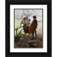 thumbnail image 1 of Wacław Szymanowski 14x18 Black Ornate Wood Framed Double Matted Museum Art Print Titled - Hutsuls in Conversation (1888), 1 of 5